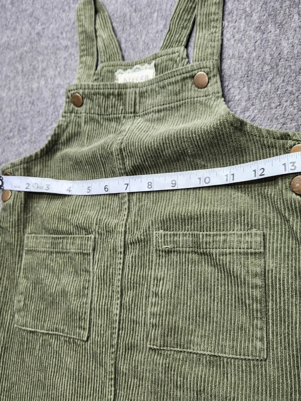 Biwen Corduroy Overall Dress Kids 6 Green Pinafore Jumper